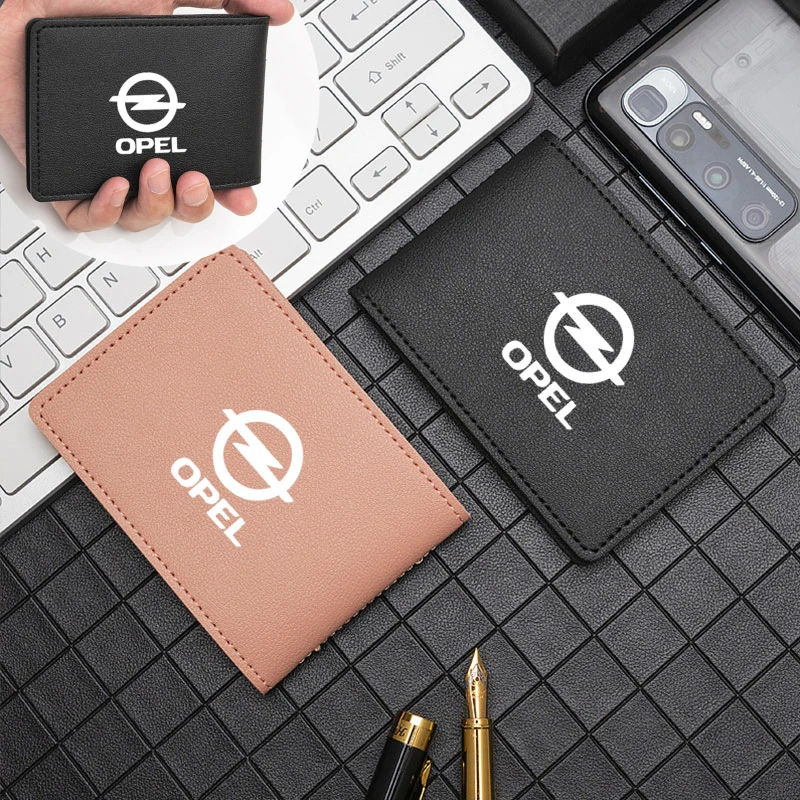 

Car Leather Portable Car Bank Card Storage Pouch Driver's License Pouch OPEL Corsa Insignia Astra Antara Meriva Zafira