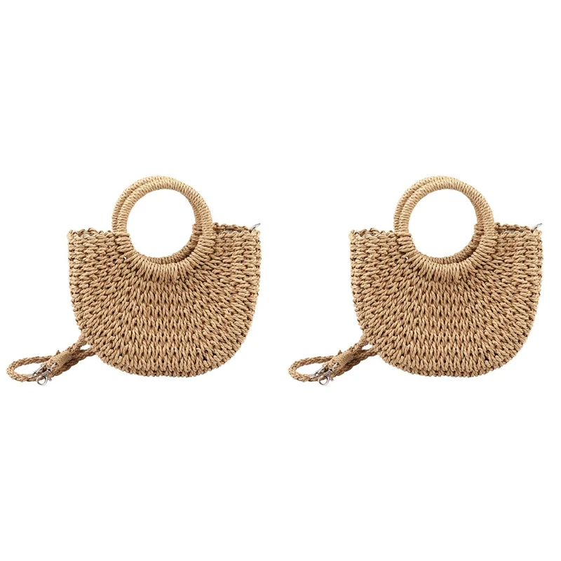 Сумка женская плетеная из ротанга ручной работы винтажная соломенная вязаная