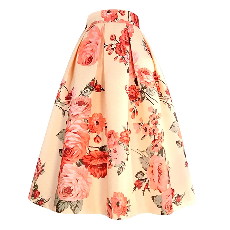 Женская длинная юбка миди элегантная винтажная красная с цветочной вышивкой и