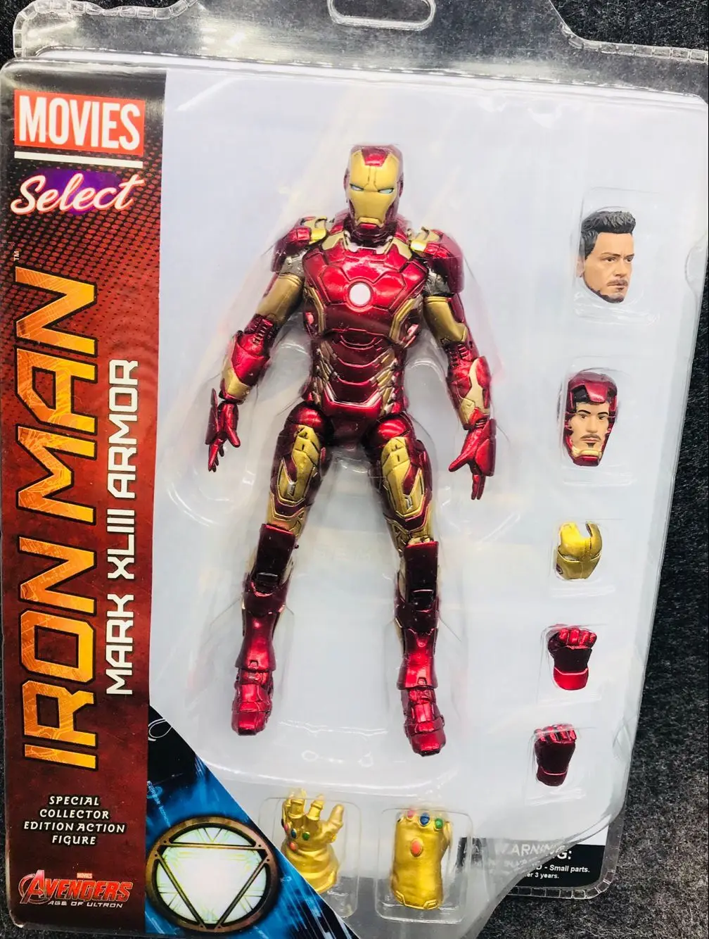 

Оригинальная экшн-фигурка Marvel Select Avengers со знаком Железного человека 45 супергерой Железный человек модель игрушки 18 см