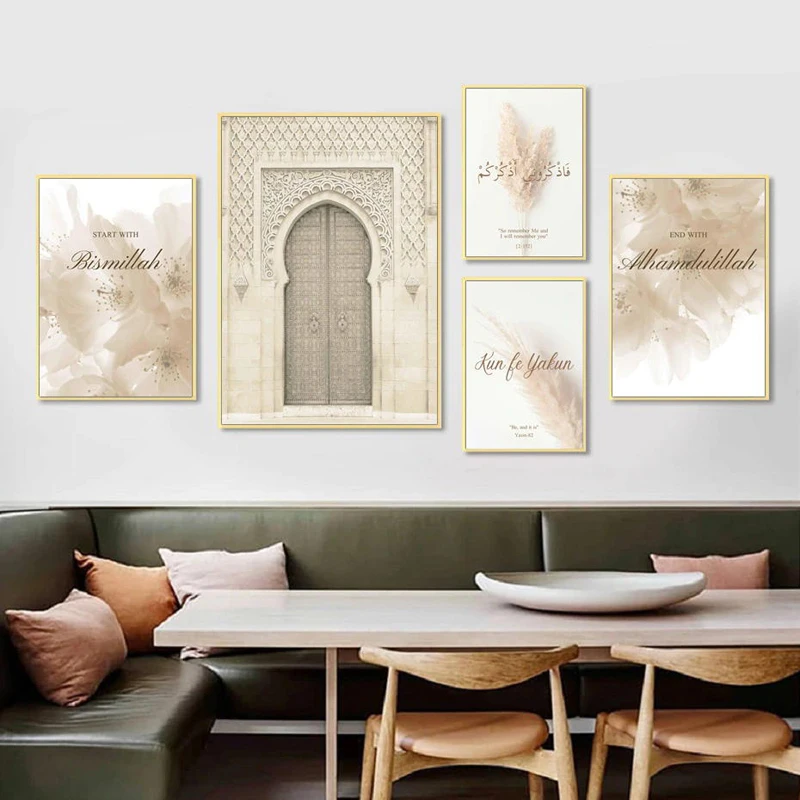 

Nordic Minimalist Creative English Architecture Plants And Flowers Islam Wall Art Canvas Painting Posters Living Room Home Decor