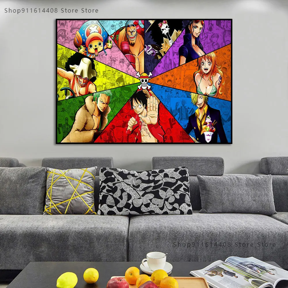 

Bandai DIY 5D Аниме One Piece плакат с командой красочная алмазная живопись, алмазная вышивка, японская мозаика, настенное искусство, домашний декор