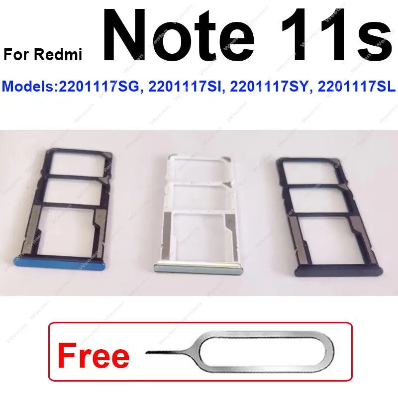 Фото Лоток для SIM-карты для Xiaomi Redmi Note 11 11S 11 Pro 4G 5G, держатель слота для SIM-карты, адаптер для чтения карт, замена №3