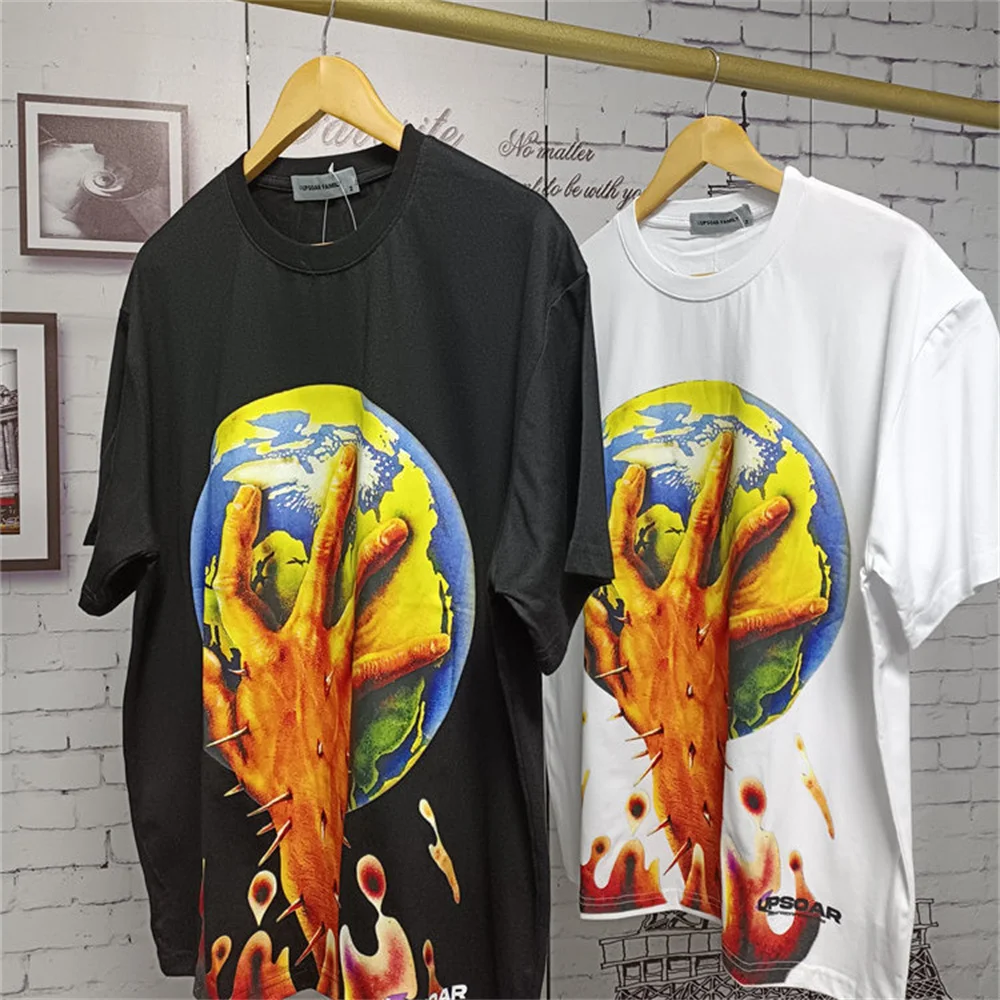 Футболка мужская оверсайз с круглым вырезом Модный хлопковый топ защитой земли