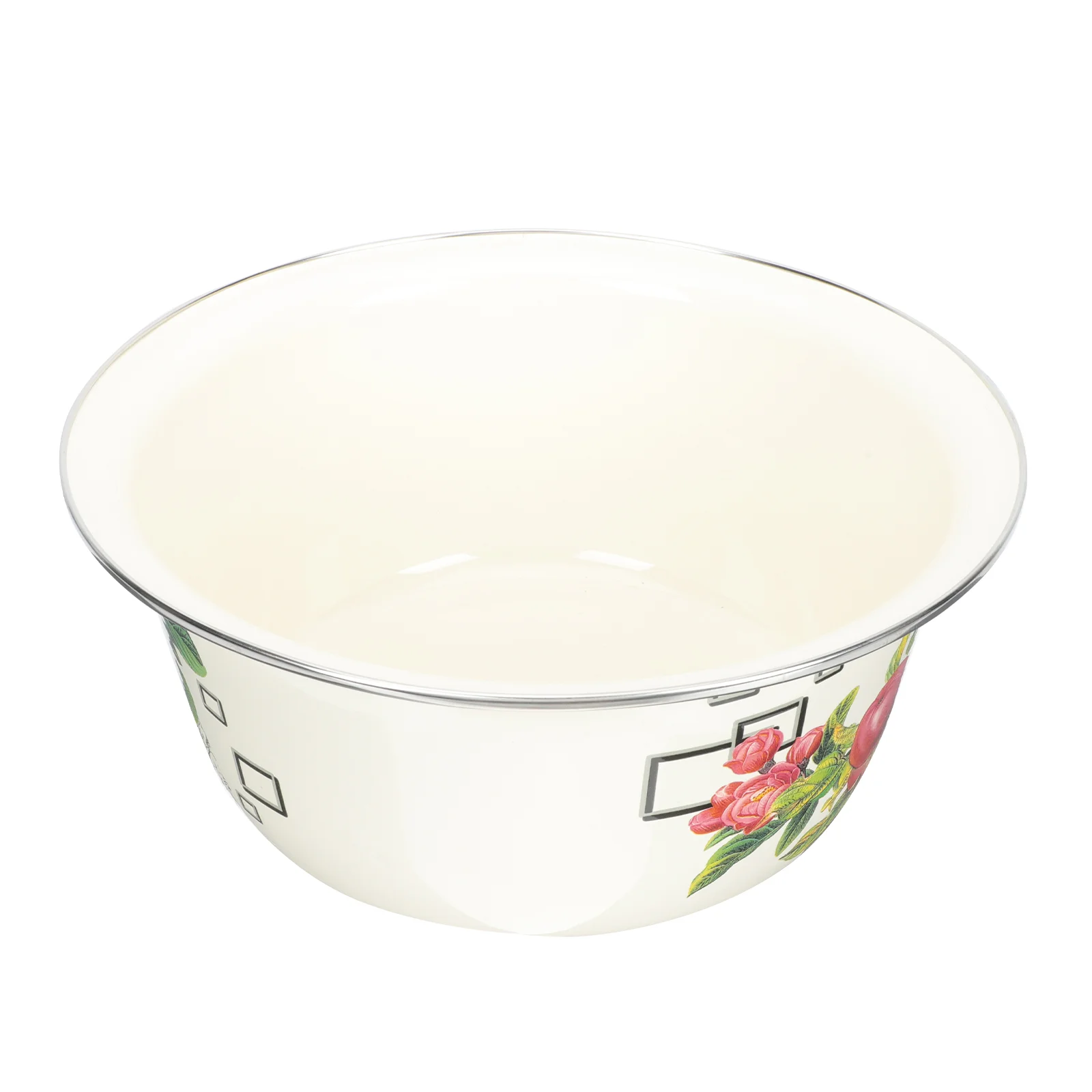 

Practical Enamel Food Basin Dough Mixing Basin Fruit Container Vegetable Holder