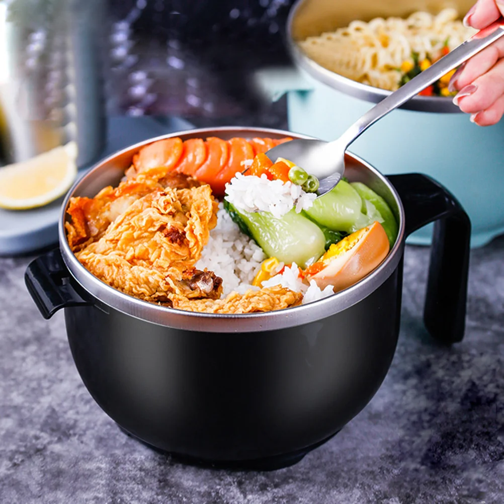 

Bowl Stainless Lid Steel Ramen Soup Salad Large Noodle Pasta Mixing Metal Microwavable Instant Handle Bowls Flask