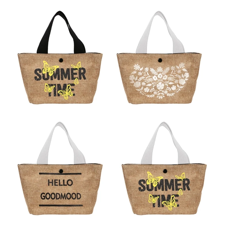 

Beach Casual Shoulder Bag Hand Woven Bag Letters Print Handbag for Girlfriend L5YB