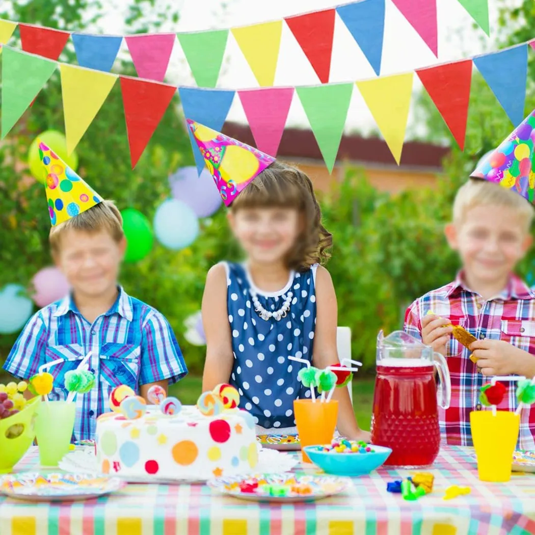 

Multi Colour Banner Bunting Party Event Home Garden Decoration Colorful Cloth Triangle String Flag Home Hotel Outdoor Parts