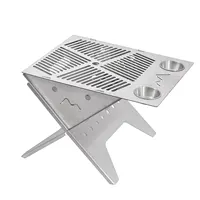 Portable BBQ Grill For Camping Stainless Steel Folding BBQ Kabab Grill Stainless Steel Tabletop Hibachi Grills For Outside