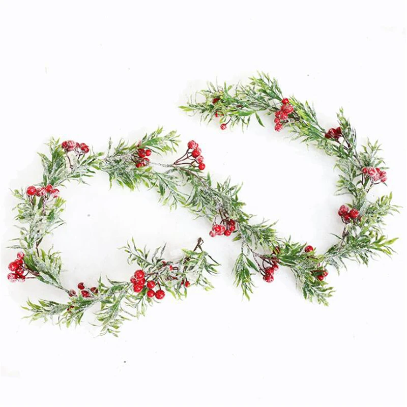 

Christmas Wreath Artificial Vine Hanging Floral Foliage Garland Christmas Decorations For New Year Xmas Lanyard vine navidad