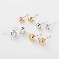 semicircle stud earrings back plug ear pins needles 6pcs for diy jewelry making accessories findings wholesale