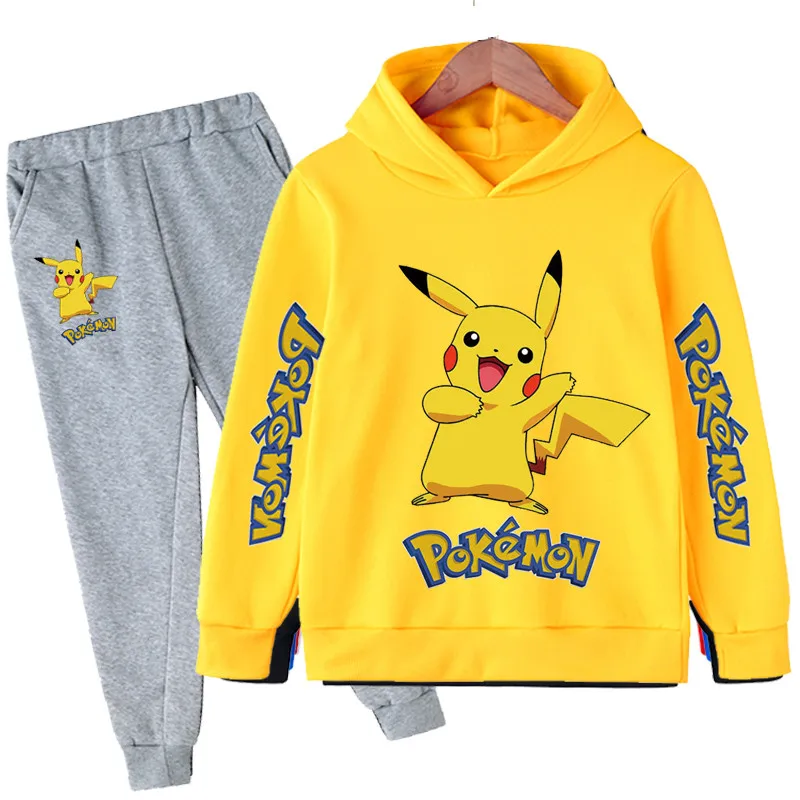 

Baby Boy Pokemon Sports Suit Clothing Sets Kids Clothes For Birthday Pikachu Outfits Suit Fashion Tops Hoodies+ Pants 2pcs Suit