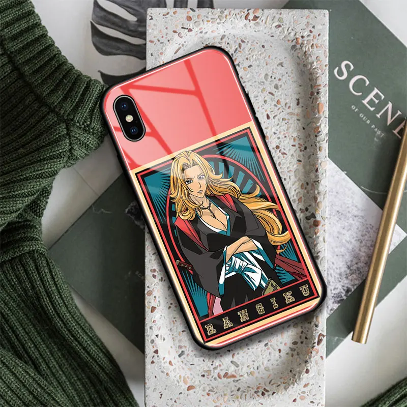 Отбеливающий аниме Rangiku стеклянный Мягкий силиконовый чехол для телефона iPhone SE 6s