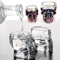 75ml crystal shot glass skull head cup shot whiskey vodka party home bar club drinking glasses of wine drinkware brandy 4pcs set