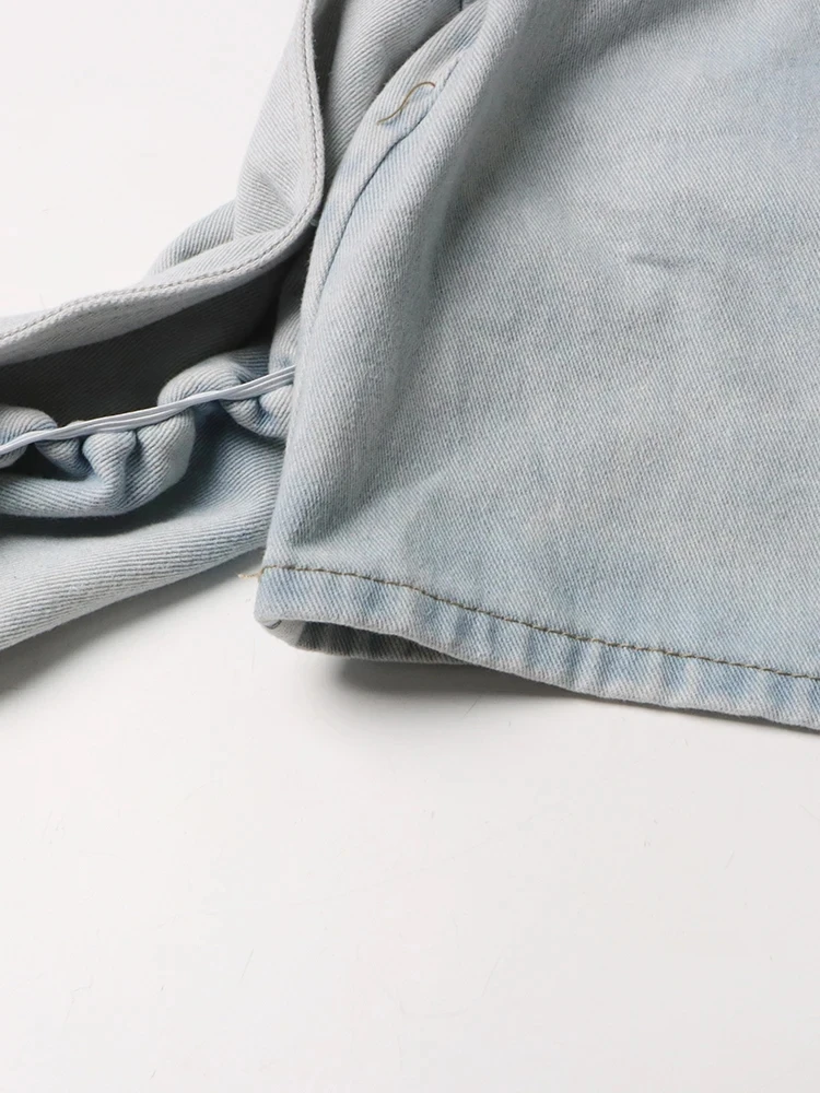 Юбка женская джинсовая Асимметричная с высокой талией и оборками