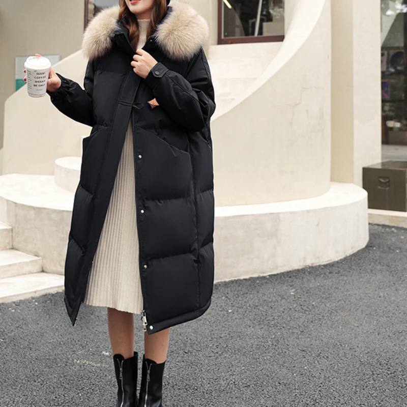 Зимнее пальто женская одежда пуховик женское черное в Корейском стиле со съемным