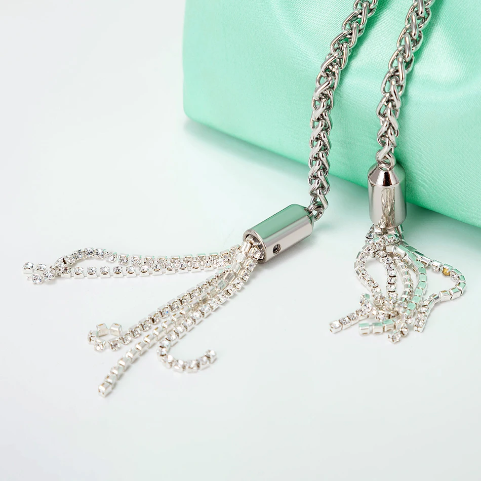 Женская атласная сумка-ведро с металлическим кольцом и кисточкой