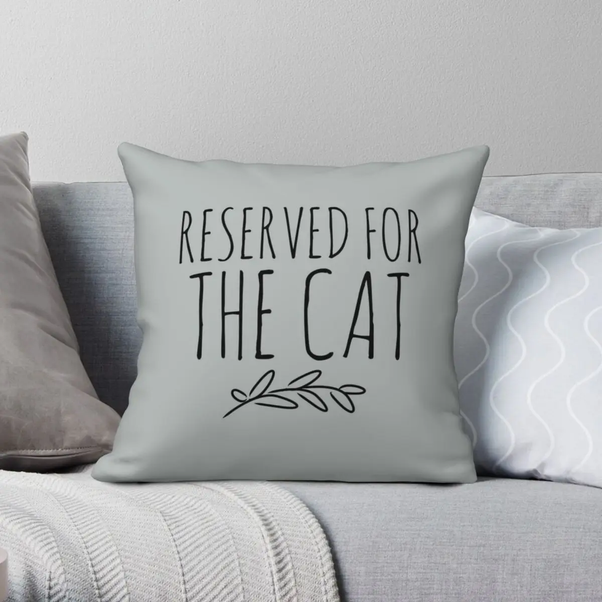 

Reserved For The Cat Square Pillowcase Polyester Linen Velvet Creative Zip Decor Throw Pillow Case Bed Cushion Cover 45x45