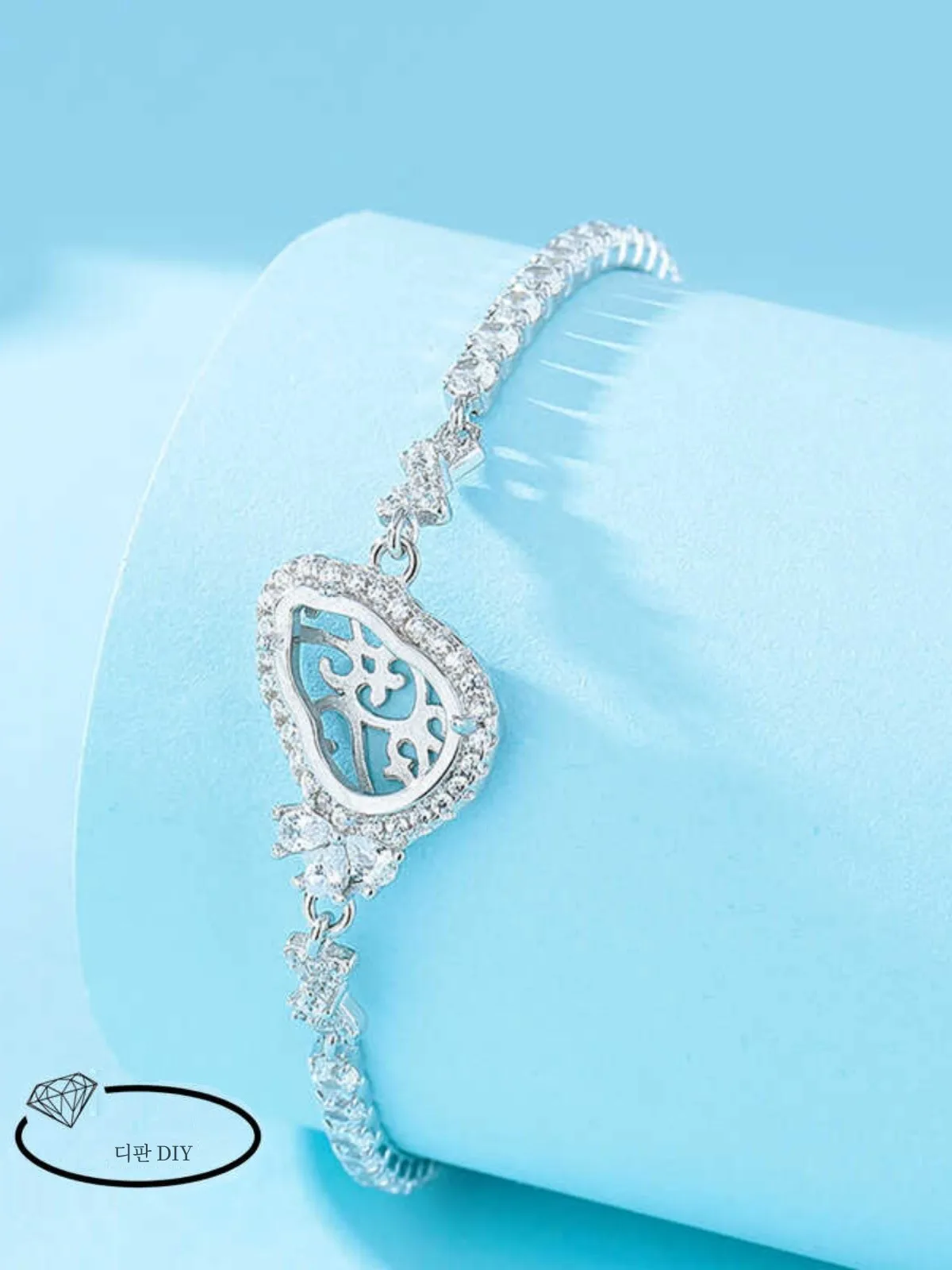  Дизайнерский женский браслет из стерлингового серебра 925 пробы с кристаллами и