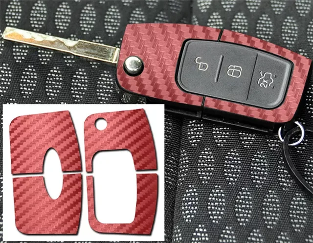 2 шт./лот углеродное волокно или скраб Автомобильный ключ наклейка чехол для Ford