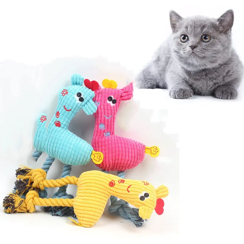 

Pet Dog Sounding Chew Tooth Toys Deer Shape Plush Toys Available In Three Colors Interactive Toy for Cats and Dogs Pet Supplies