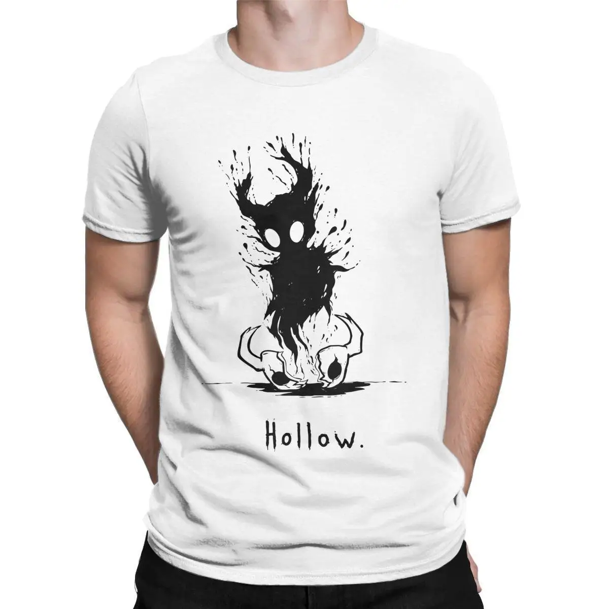 Hollow Void Hollow Knight Men T Shirts Game Vintage Tees Short Sleeve Crewneck T-Shirts 100% Cotton Plus Size Clothing
