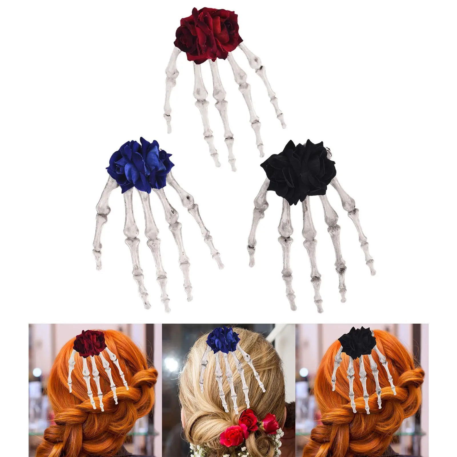 Заколка для волос в виде скелета заколки всех типов заколка с готическим цветком