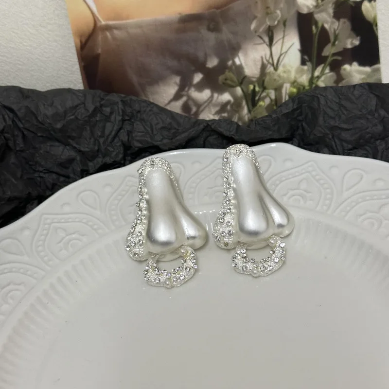 Французские ретро нишевые индивидуальные трехмерные серьги с бриллиантами в