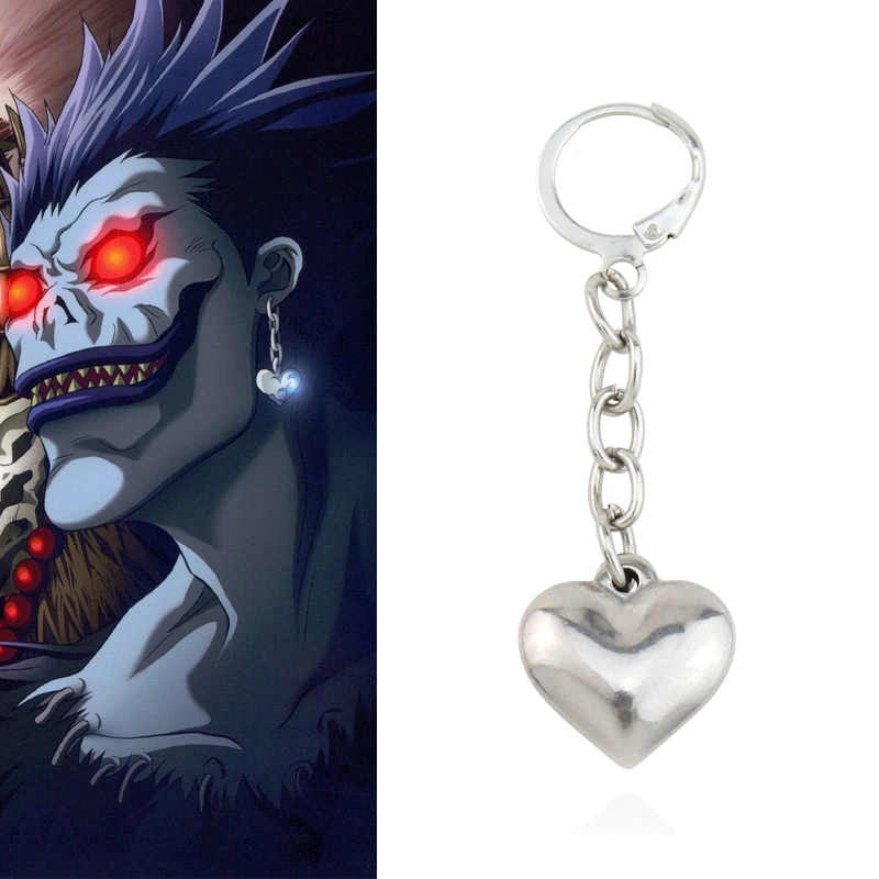 

Висячие серьги Death Note, женские серьги-подвески в виде рюка, женские креативные аниме подвески в форме сердца, модные ювелирные изделия унисе...