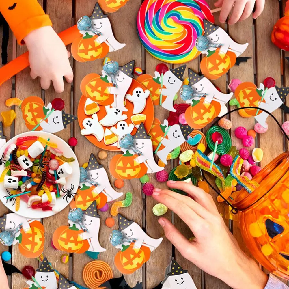 50 шт. держатель для конфет на Хэллоуин украшенные бумажные карты