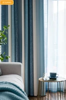 curtains bei ou gentry modern living room cotton linen light luxury gradient mediterranean bedroom light shielding
