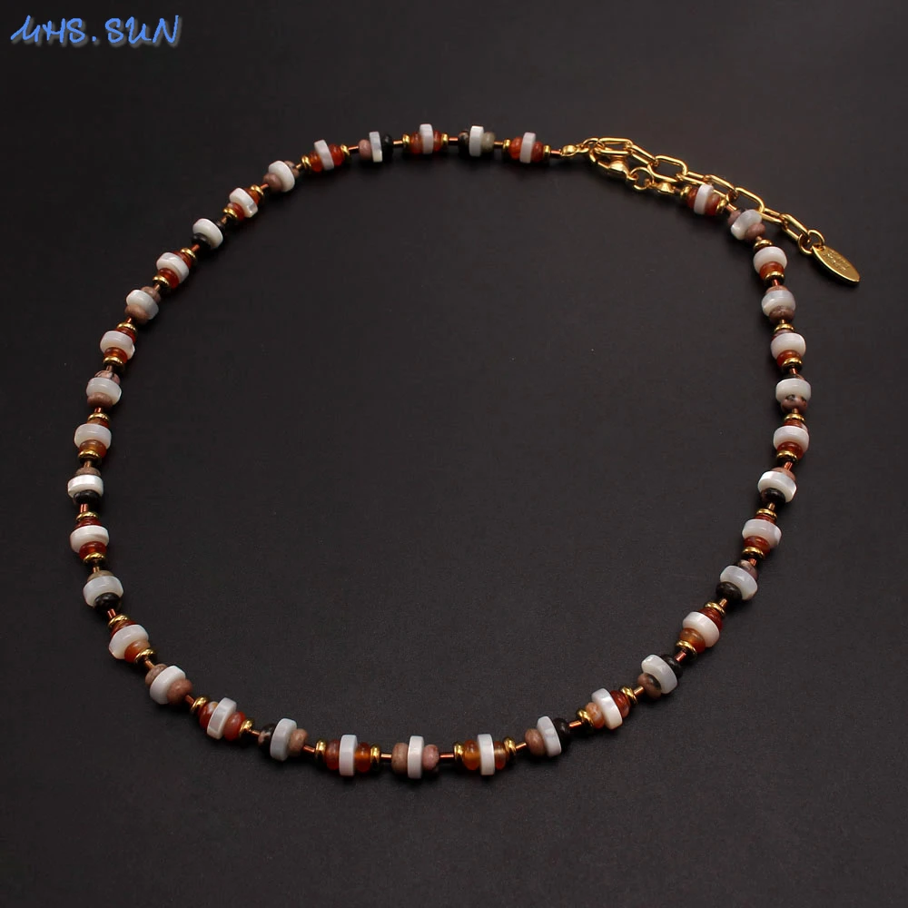 

MHS.SUN Bohemia Handmade Shell Beaded Chain Choker Attention-Getting Color Design Jewelry Female Charm Party Accessories