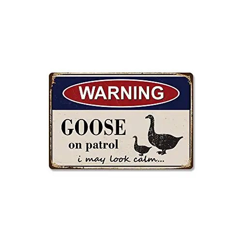Забавный идентификатор-Гусь на патруле-Ретро Печатный металлический жестяной