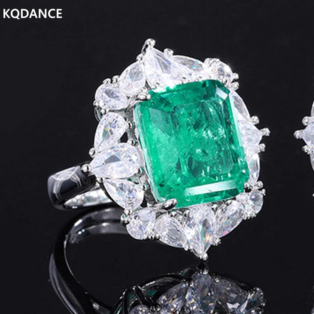 

KQDANCE Vintage Created emerald Tanzanite Pendants Necklaces Rings with Blue/green stone Jewelry Sets For Women Party wholesale