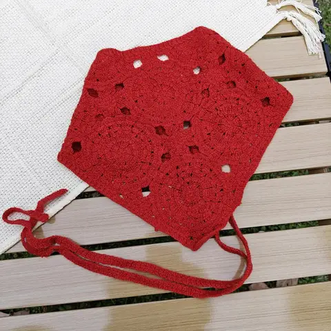 Вязаная треугольная повязка на голову из полиэстера  для женщин