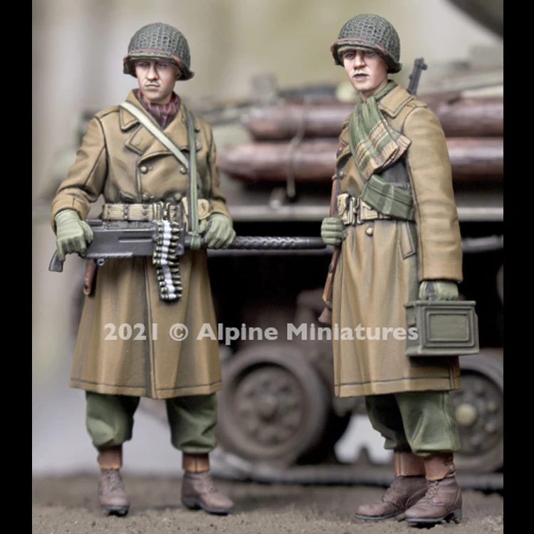 

1/35 Resin Model figure GK Soldier, WW2 US MG Team Winter Set (2 figures), Military theme, Unassembled and unpainted kit