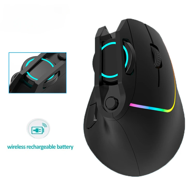 

New Ergonomic Vertical Mouse Rechargeable 2.4G Wireless USB Mice Optical Gaming RGB Big Hand Mouse For Laptop PC Computer Office