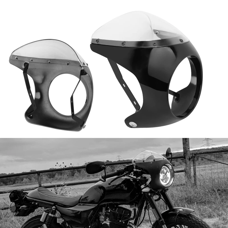 

Motorcycle 7" Round Headlight Fairing Cover Universal For Harley Honda Yamaha Suzuki Cafe Racer Windscreen Windshield Protector