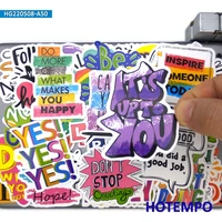 50pcs inspirational word positive energy slogan scrapbook phone laptop car stickers for kids toys guitar bike skateboard sticker