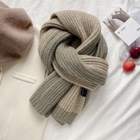 luxury two color patchwork scarf autumn and winter fashion design new imitation cashmere warm color patchwork scarf female