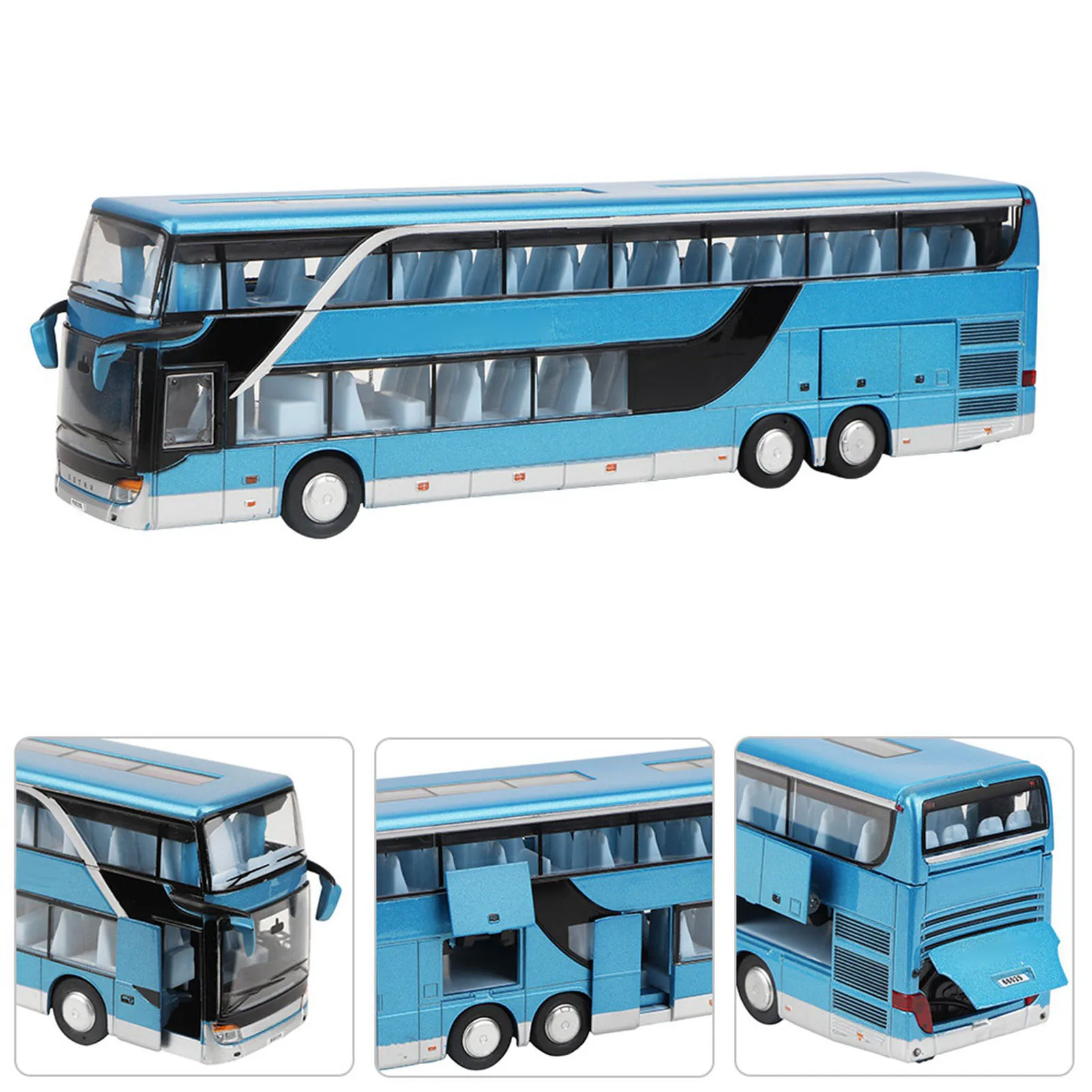 ZK40 Electric 1:32 Alloy Doubledecker Модель автобуса Игрушка со световой музыкой для детей