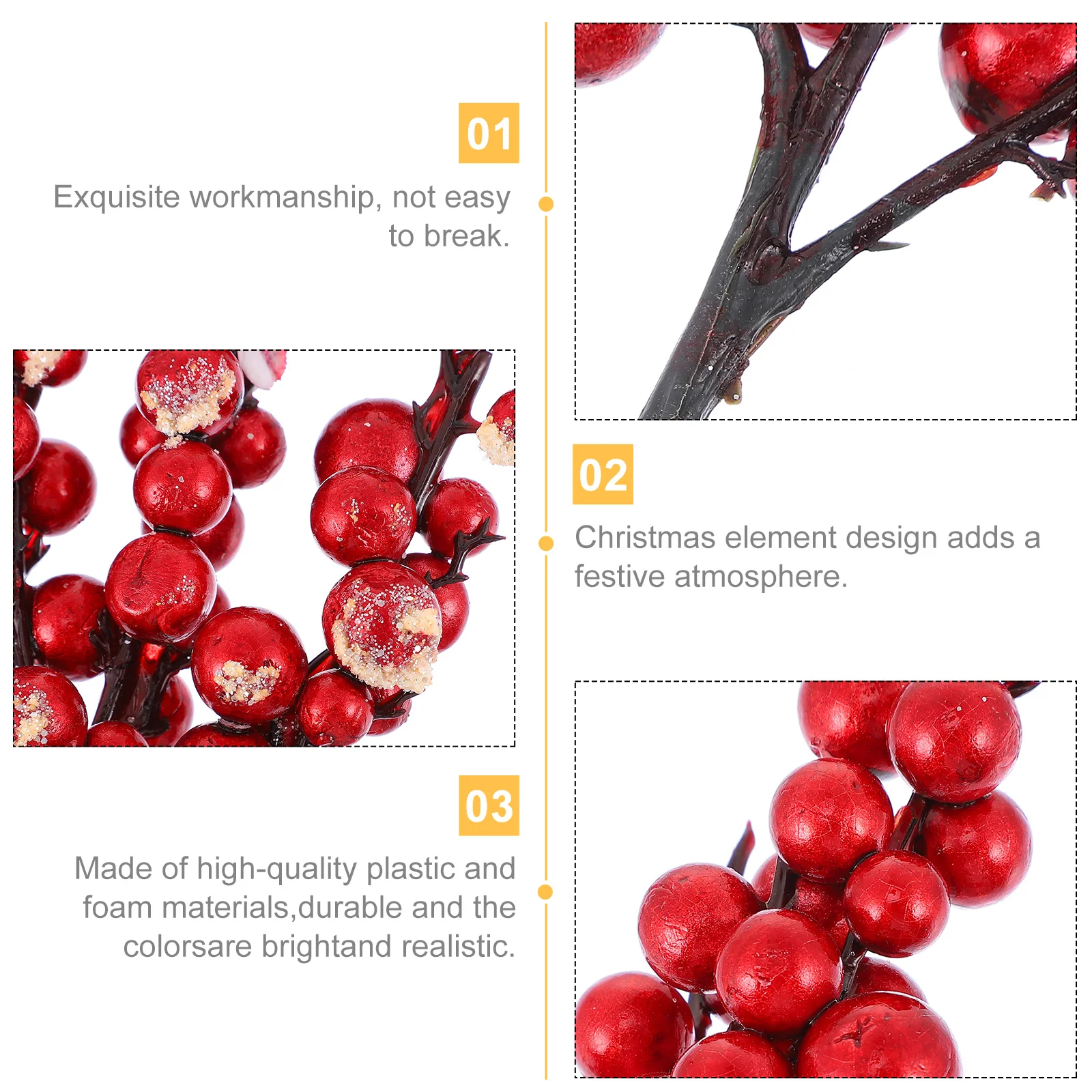 

Christmas Picks Berry Decoration Artificial Xmas Tree Filler Decorations Garland Wreath Vase Red Craft Photo Prop Stocking
