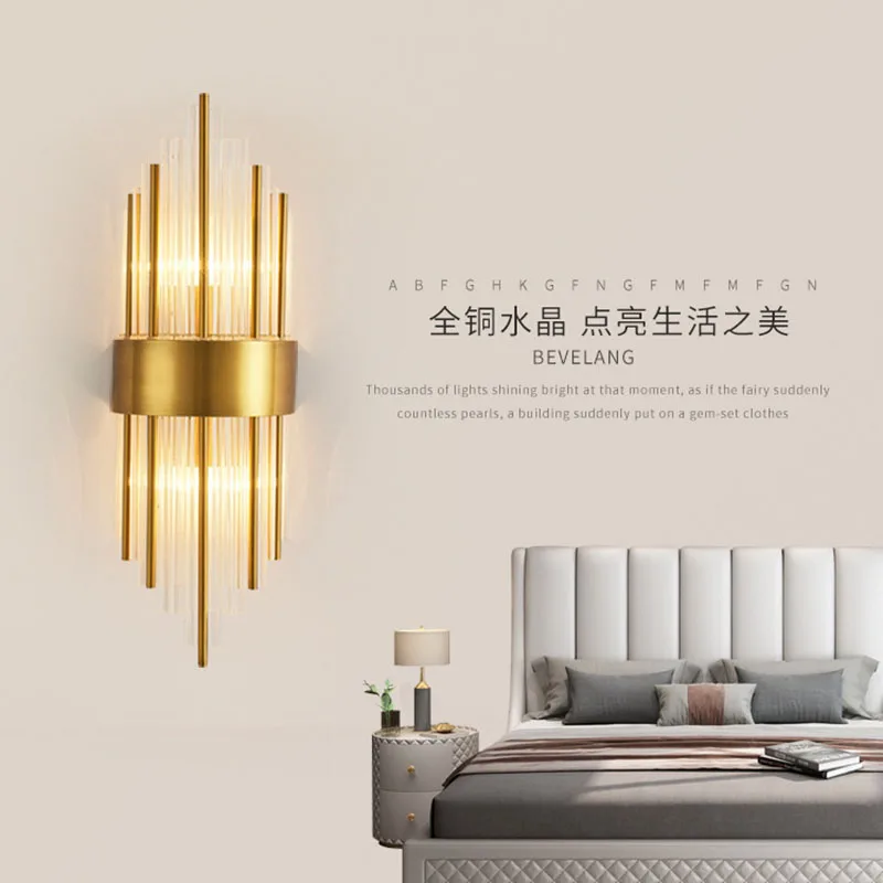 

Современные хрустальные золотые фотолампы, комнатный декор для спальни, прикроватной тумбочки, ванной комнаты