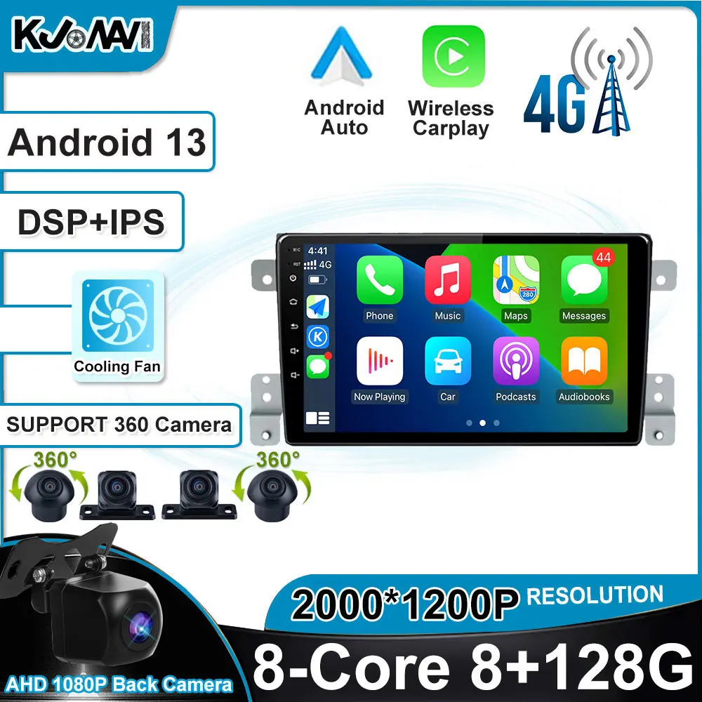 

Для Suzuki Grand Vitara 3 2005 - 2015 Android 13 DSP автомобильное радио для Carplay автомобильный стерео плеер WiFi GPS Bluetooth навигация