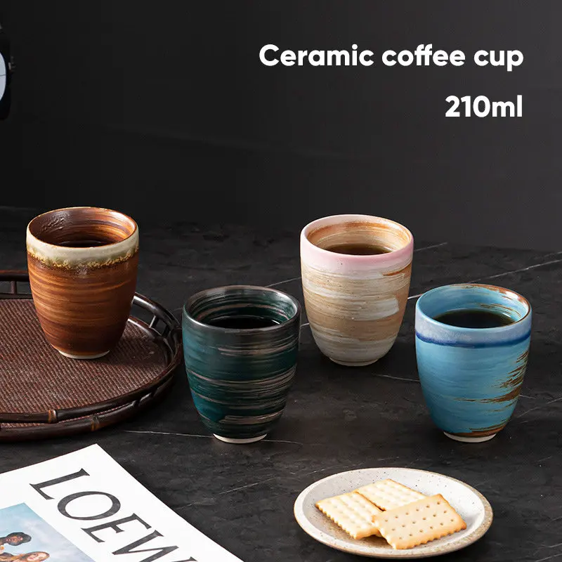 

1pcs Japanese Style Creative Ceramic Coffee Cup Espresso Cups Pottery Teacup Water Mugs Porcelain Afternoon Tea Mug Wholesale