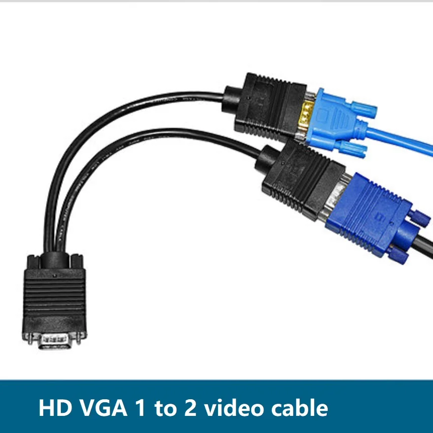 VGA cable 1 male  to 2 Female Connecting Lines  Computer Screen Line 1 Drag and 2 Simultaneous Display