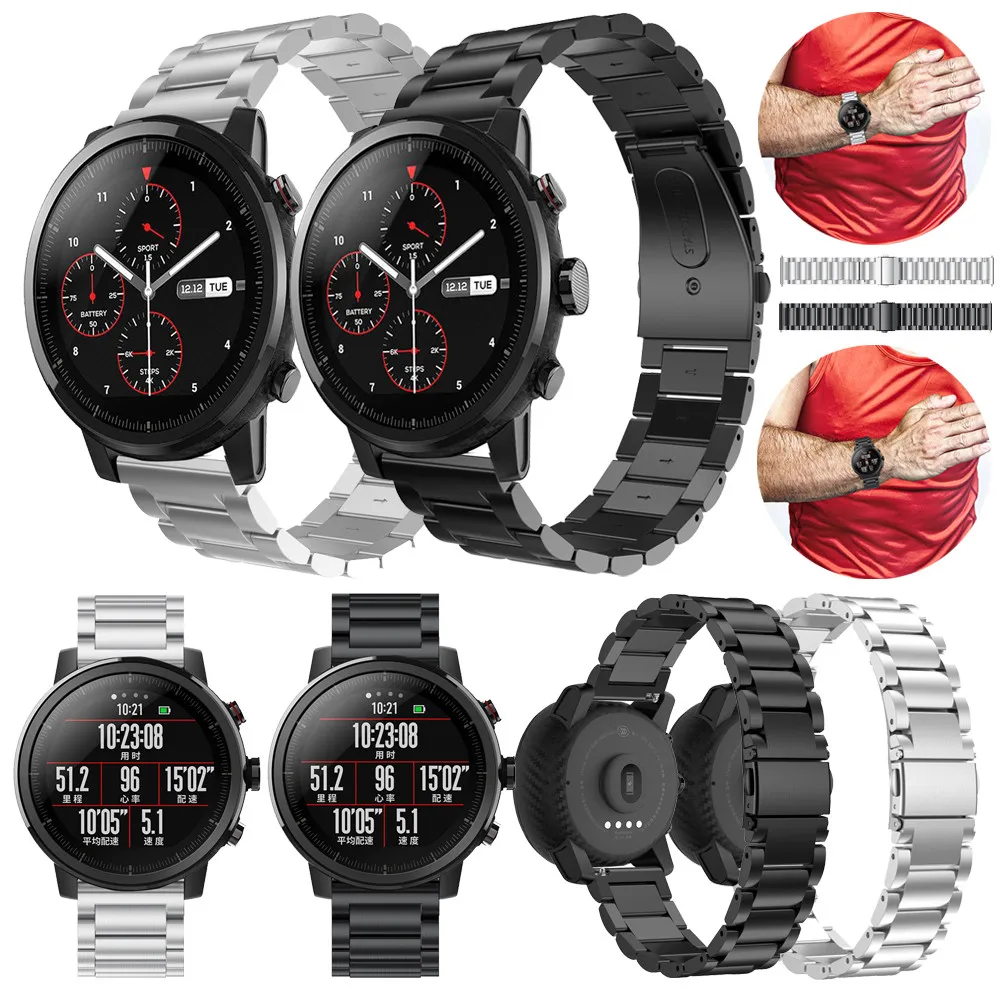 

Детские браслеты Sweatbands 2 для HUAMI с застежкой из стали Amazfit браслет из нержавеющей стали с металлическим ремешком часы Stratos смарт-браслет аксессуары