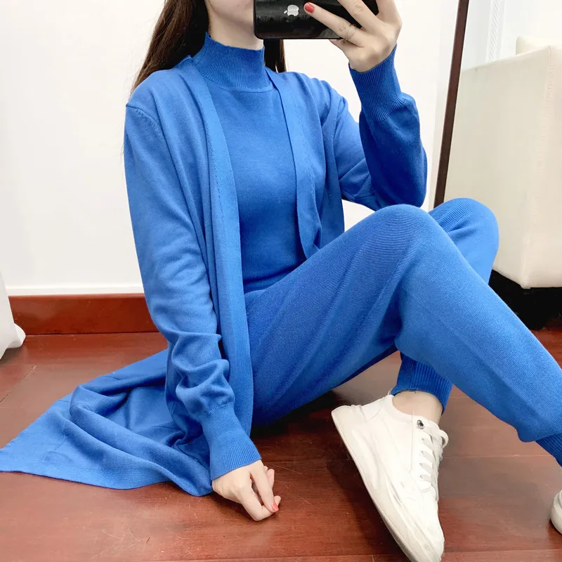 Женский Модный Комплект Свитеров Спортивная Одежда Из 3 Предметов Осень 2023