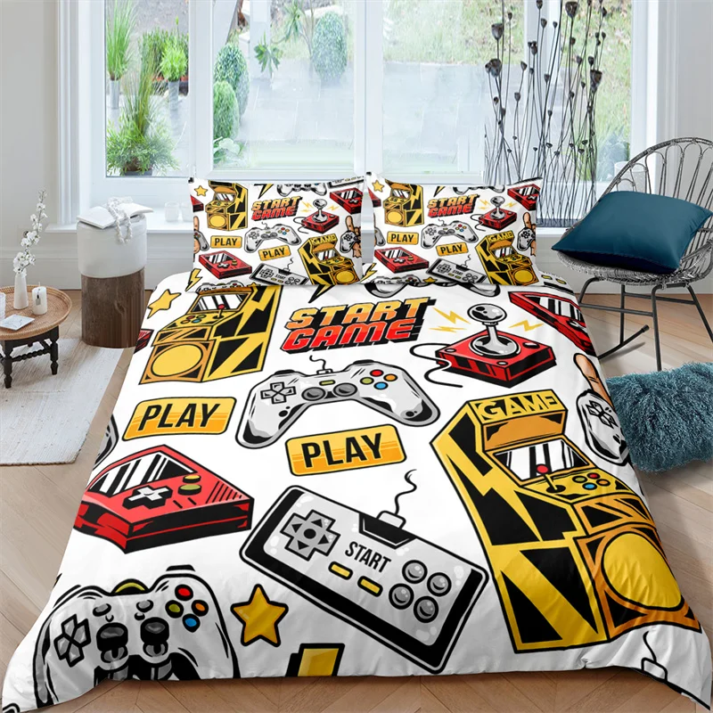 

Home Textile Luxury 3D Games Console Print 2/3Pcs Kids Duvet Cover Pillowcase Bedding Set Single Queen and King AU/EU/US Size