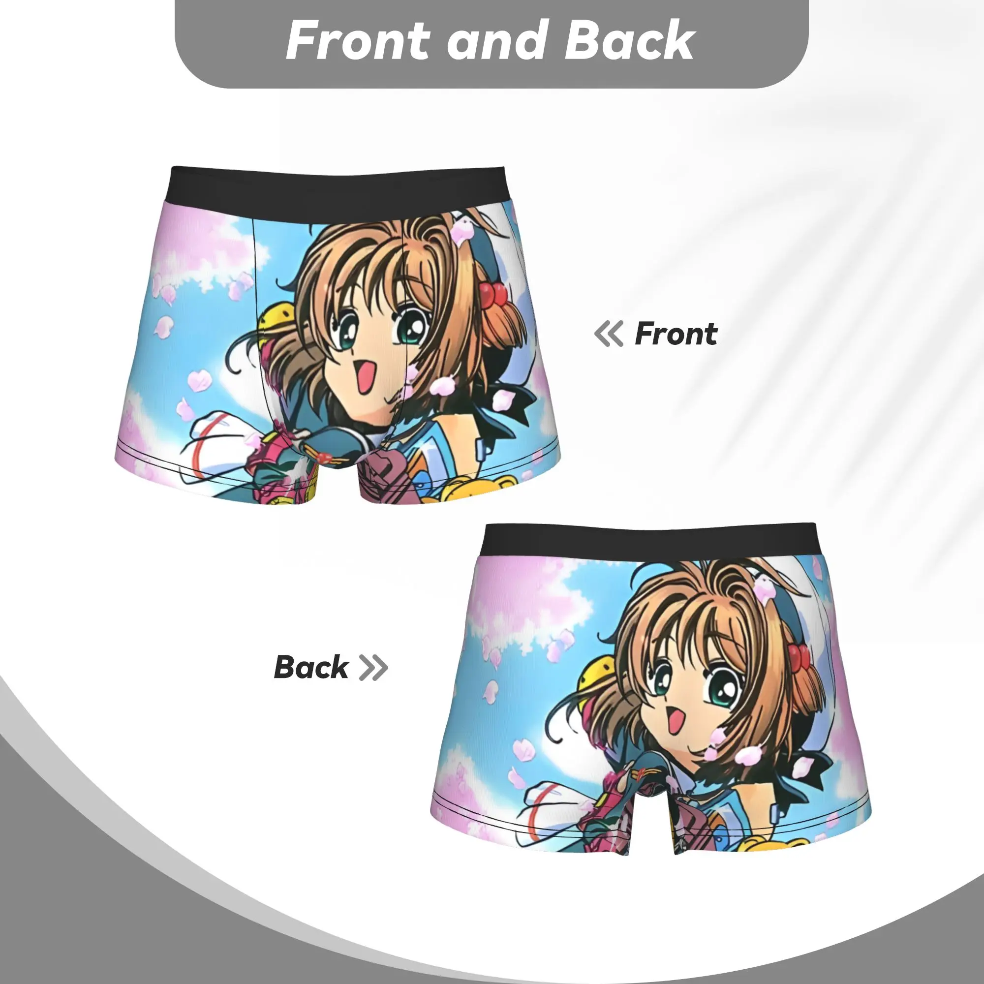 Фото Трусы-боксеры Sakura Magic Rollerblades Bandai Cardcaptor Sakura, дышащие трусики, мужское нижнее белье, шорты с принтом, трусы-боксеры №4